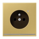 Jung - Prise 2P+T avec signal lumineux LED / LS 990 Laiton doré