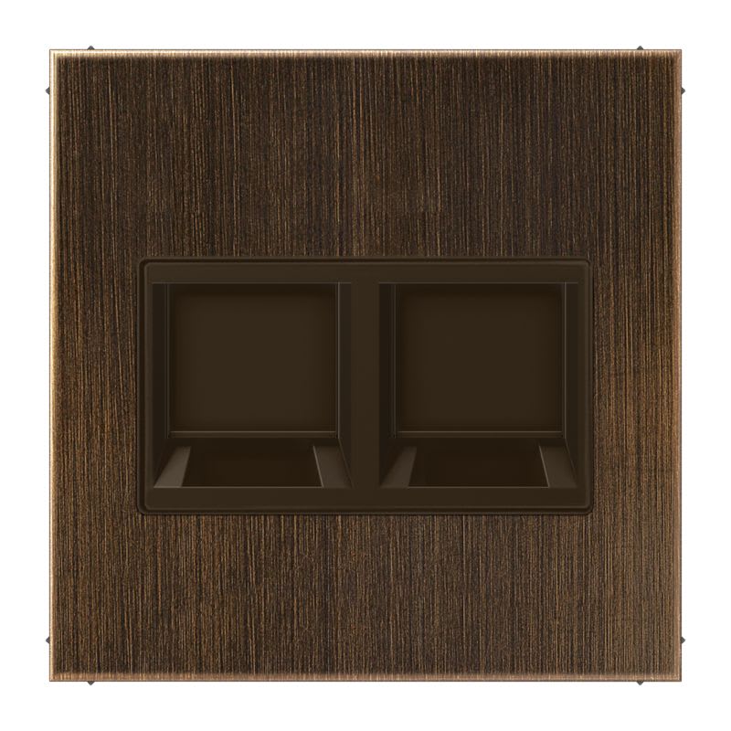 Jung - Enjo pour deux noyaux Modular Jack / LS 990 Laiton ancien