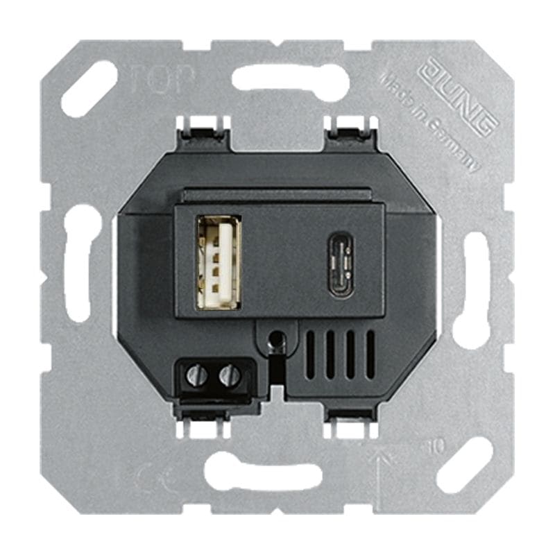 Jung - Prise USB double 2100 mA noir