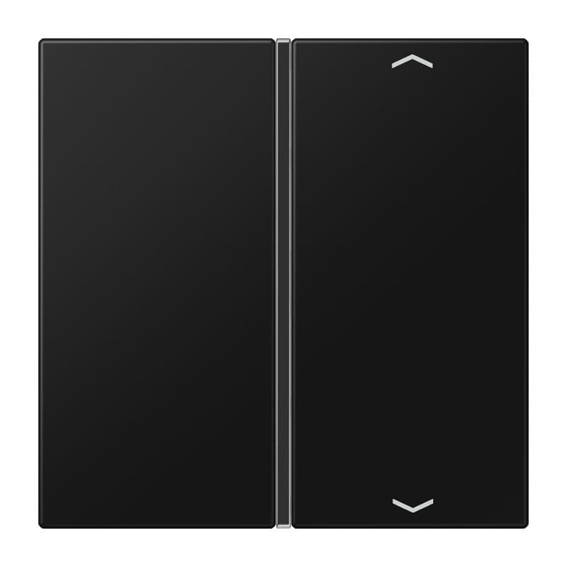 Jung - Touche 1 voie avec flèches platine F40 / LS 990 Noir Mat