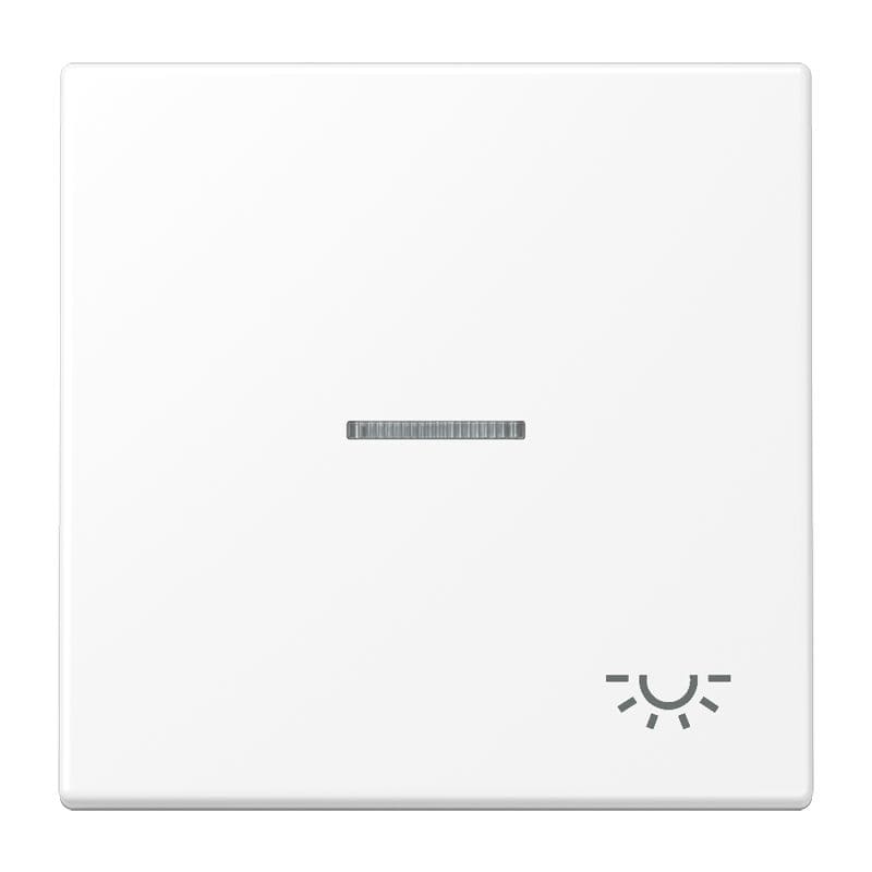 Jung - Enjo avec symb "lumière" à voyant / LS 990 Blanc Mat