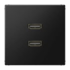 Jung - Connecteur Multimédia 2 x HDMI / LS 990 Noir Mt