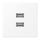 Jung - Connecteur Multimédia 2 x USB 2.0 / LS 990 Blc Mt