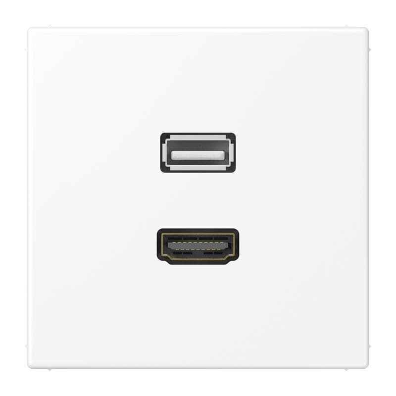 Jung - Connecteur Multimédia 1 x HDMI + USB 2.0 / LS 990 Blc Mat