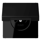 Jung - Enjo prise 2P+T avc couvercle / LS990 IP44 Noir Mat