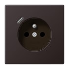 Jung - PC 2P+T type FR avec chargeur USB type C / LS 990 Darck (canon de fusil)