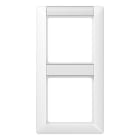 Jung - Cadre 2 postes avec porte étiquette Antibactérien / AS SP Blanc