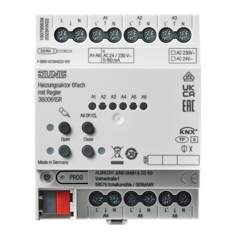 Jung - KNX Actionneur chauffage 6 voies avec régulateur