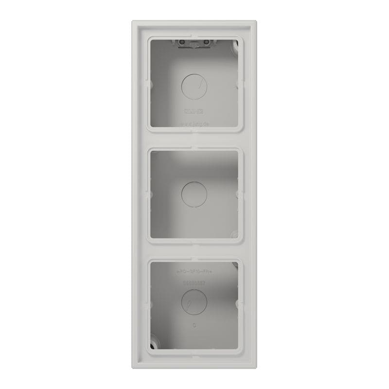 Jung - Boîtier saillie avec cadre 3 postes / LS 990 Gclr