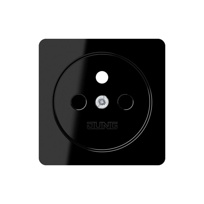 Jung - Enjoliveur 50x50 mm prise de courant 2P+T / noir pour mécanisme  152...x