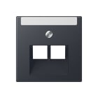 Jung - Enjoliveur pour double prise IAE/UAE avec PE / A 500 Anthracite