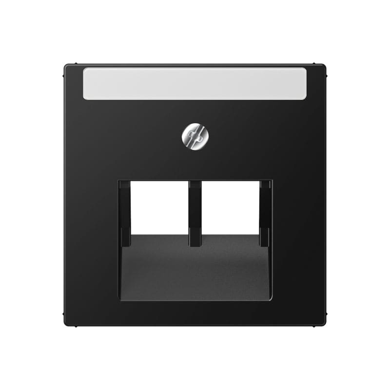 Jung - Enjoliveur pour double prise IAE/UAE avec PE / A 500 Noir Mat