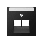 Jung - Enjoliveur pour double prise IAE/UAE avec PE / A 500 Noir Mat