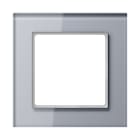 Jung - Cadre de finition 1 poste / Acréation Verre satiné Gris perle