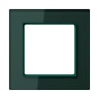 Jung - Cadre de finition 1 poste / Acréation Verre satiné Vert émeraude