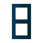 Jung - Cadre de finition 2 postes / Acréation Verre satiné Bleu nuit