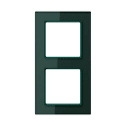 Jung - Cadre de finition 2 postes / Acréation Verre satiné Vert émeraude