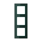 Jung - Cadre de finition 3 postes / Acréation Verre satiné Vert émeraude