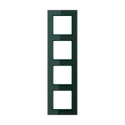 Jung - Cadre de finition 4 postes / Acréation Verre satiné Vert émeraude