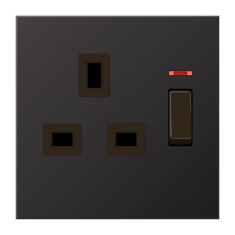 Jung - Prise avec inter+voyant 13A 250 V standard B.S / LS 990 Dark Canon de fusil