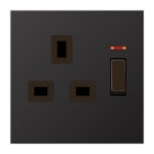 Jung - Prise avec inter+voyant 13A 250 V standard B.S / LS 990 Dark Canon de fusil