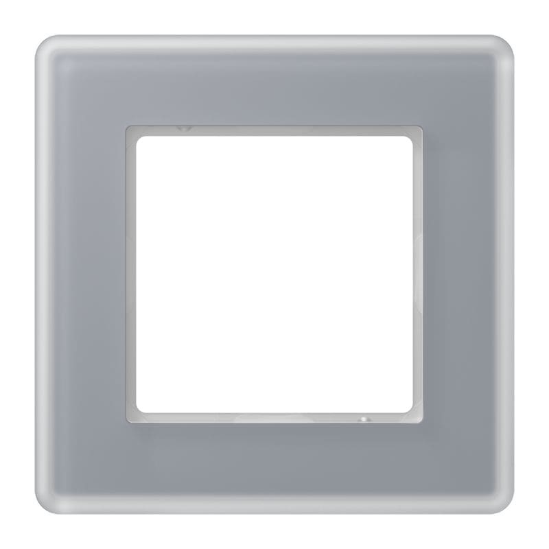 Jung - Cadre de finition 1 poste / AVIVA Verre satiné Gris perle