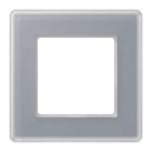 Jung - Cadre de finition 1 poste / AVIVA Verre satiné Gris perle