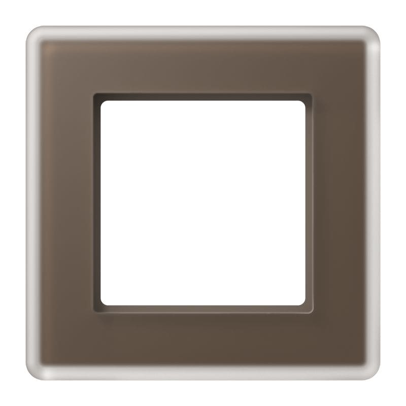 Jung - Cadre de finition 1 poste / AVIVA Verre satiné Moka