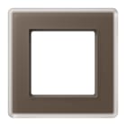 Jung - Cadre de finition 1 poste / AVIVA Verre satiné Moka