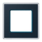 Jung - Cadre de finition 1 poste / AVIVA Verre satiné Bleu nuit