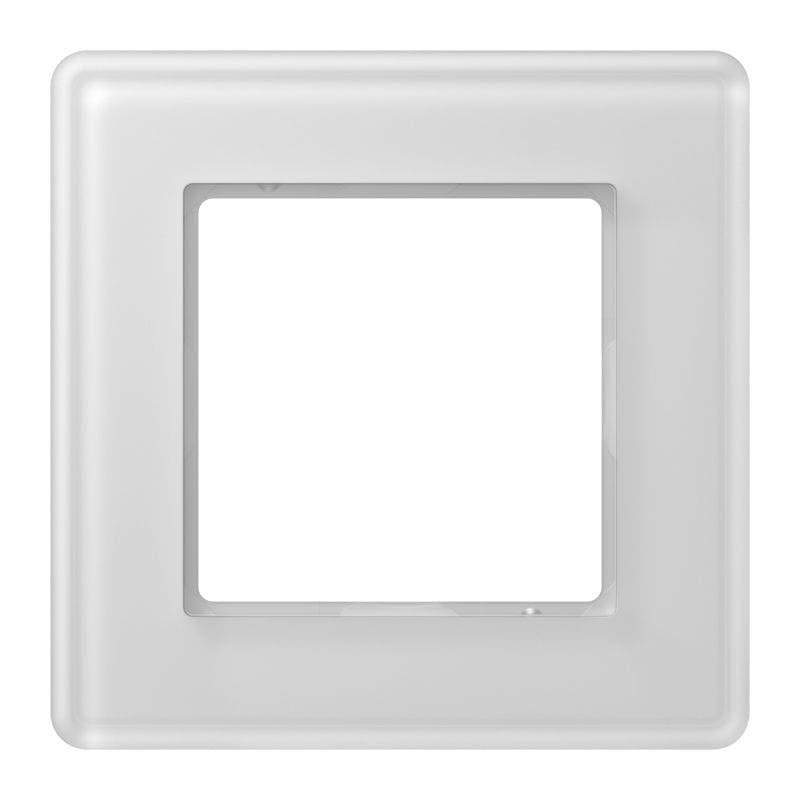Jung - Cadre de finition 1 poste / AVIVA Verre satiné Blanc