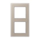 Jung - Cadre de finition 2 postes / AVIVA Verre satiné Champagne