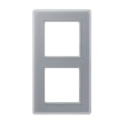 Jung - Cadre de finition 2 postes / AVIVA Verre satiné Gris perle