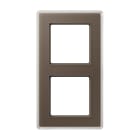 Jung - Cadre de finition 2 postes / AVIVA Verre satiné Moka