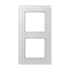 Jung - Cadre de finition 2 postes / AVIVA Verre satiné Blanc