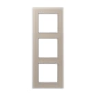 Jung - Cadre de finition 3 postes / AVIVA Verre satiné Champagne