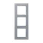 Jung - Cadre de finition 3 postes / AVIVA Verre satiné Gris perle