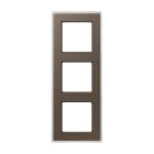 Jung - Cadre de finition 3 postes / AVIVA Verre satiné Noir