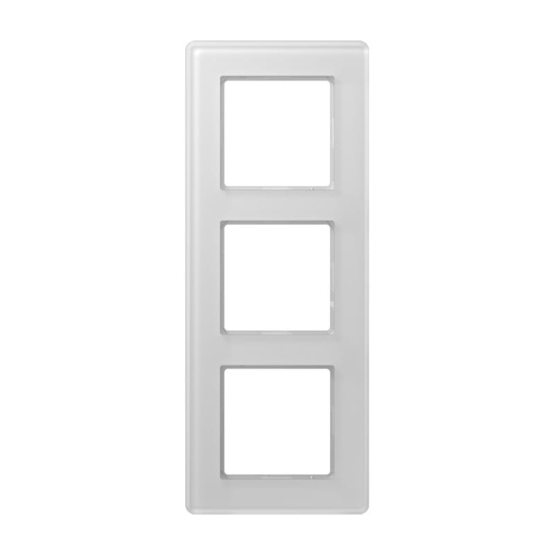 Jung - Cadre de finition 3 postes / AVIVA Verre satiné Blanc