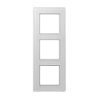 Jung - Cadre de finition 3 postes / AVIVA Verre satiné Blanc