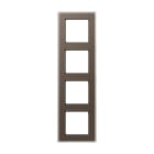 Jung - Cadre de finition 4 postes / AVIVA Verre satiné Moka