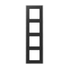 Jung - Cadre de finition 4 postes / AVIVA Verre satiné Noir