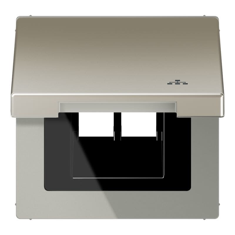 Jung - Enjoliveur couvercle symbole LAN / LS 990 Métal Inox
