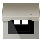 Jung - Enjoliveur couvercle symbole LAN / LS 990 Métal Inox