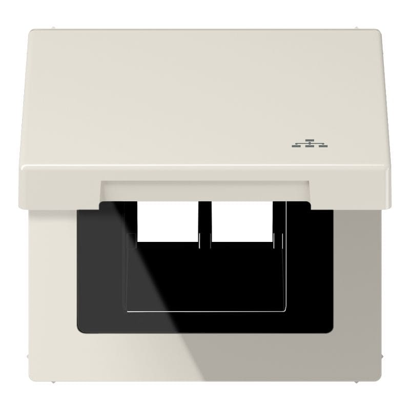 Jung - Enjoliveur couvercle symbole LAN / LS 990 Ivoire