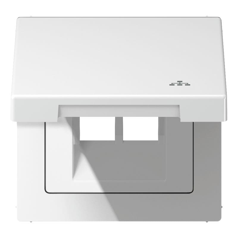 Jung - Enjoliveur couvercle symbole LAN / LS 990 Blanc