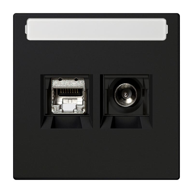Jung - Prise multimédia / LS990 Noir Mat
