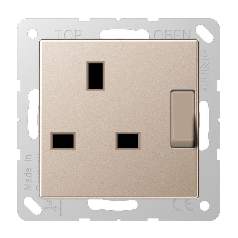 Jung - Prise standard BS  avec intterrupteur 13A 250 V / A 500 Champagne