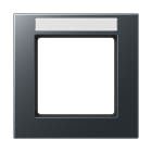 Jung - Cadre de finition 1 poste avec porte étiquette, A 550 / Anthracite