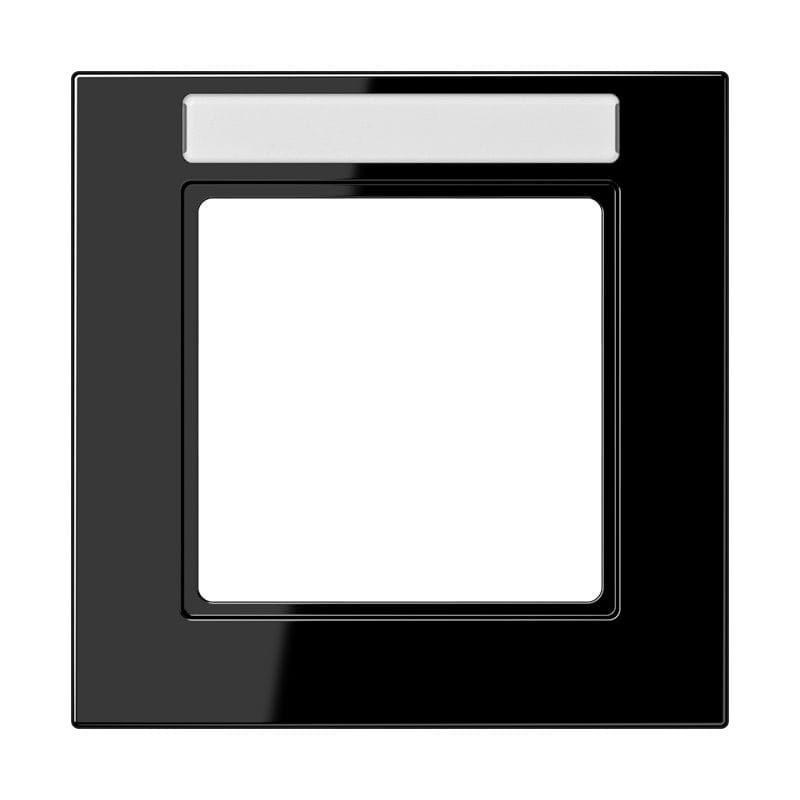 Jung - Cadre de finition 1 poste avec porte étiquette, A 550 / Noir